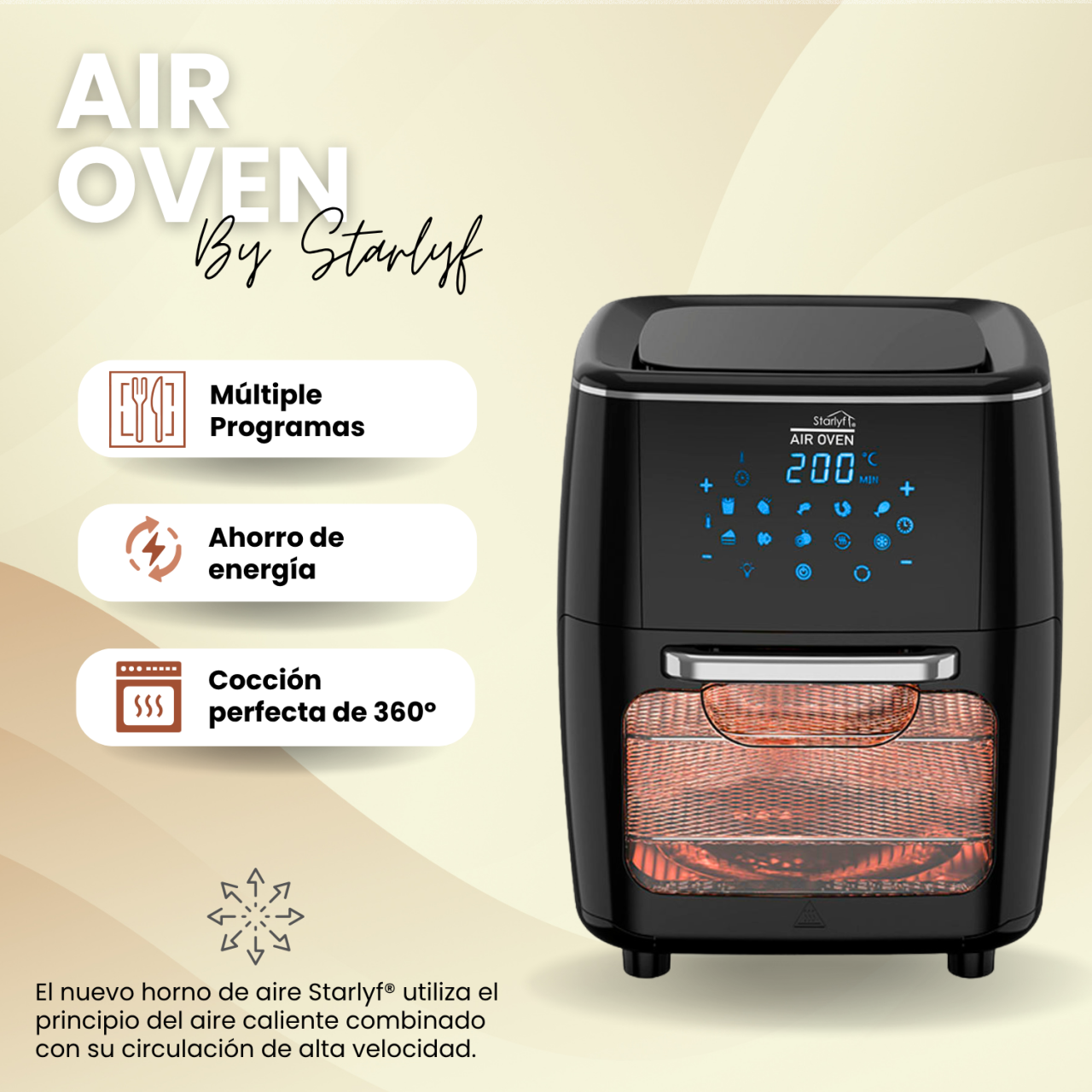 STARLYF AIR OVEN 12 Litros | La Revolución de la Cocina Inteligente