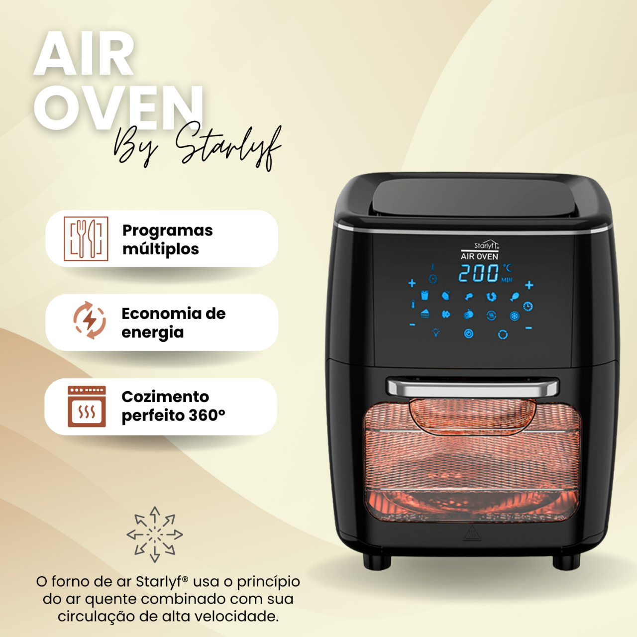 STARLYF AIR OVEN 12 Litros | La Revolución de la Cocina Inteligente